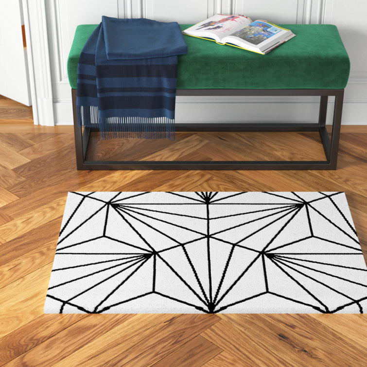 Etta Avenue™ Skye Handmade Wool Light Gray/Black Rug Wayfair